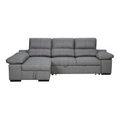 Chaiseslongue cama Huesca, tela gris