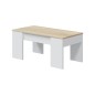 Mesa de centro elevable, blanco artic-roble canadian Mesa de centro elevable, blanco artic-roble canadian
