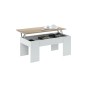 Mesa de centro elevable, blanco artic-roble canadian Mesa de centro elevable, blanco artic-roble canadian