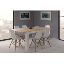 Mesa comedor Kendra extensible blanco roble