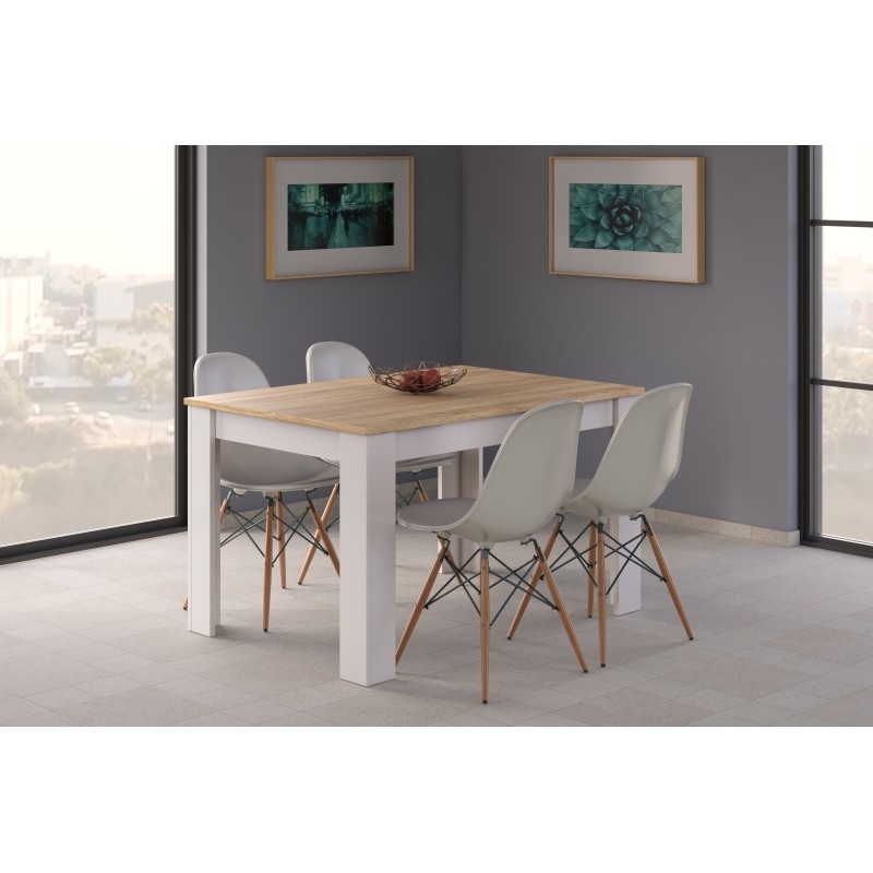 Mesa comedor Kendra extensible blanco roble Mesa comedor Kendra extensible blanco roble