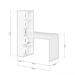 Mesa de estudio con estanteria Duplo
