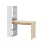 Mesa estudio con estanteria Duplo en blanco artik/roble canadian Mesa estudio con estanteria Duplo en blanco artik/roble canadian