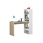 Mesa estudio con estanteria Duplo en blanco artik/roble canadian Mesa estudio con estanteria Duplo en blanco artik/roble canadian