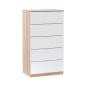 Comoda Luca de 5 cajones en roble canadian/blanco artik Comoda Luca de 5 cajones en roble canadian/blanco artik