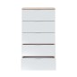 Comoda Luca de 5 cajones en roble canadian/blanco artik Comoda Luca de 5 cajones en roble canadian/blanco artik