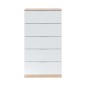 Comoda Luca de 5 cajones en roble canadian/blanco artik Comoda Luca de 5 cajones en roble canadian/blanco artik