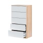 Comoda Luca de 5 cajones en roble canadian/blanco artik Comoda Luca de 5 cajones en roble canadian/blanco artik