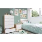 Comoda Luca de 5 cajones en roble canadian/blanco artik Comoda Luca de 5 cajones en roble canadian/blanco artik