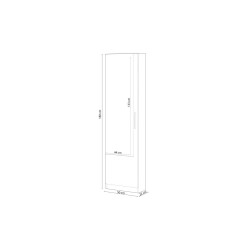 Zapatero Kristal 1 puerta+espejo blanco brillo