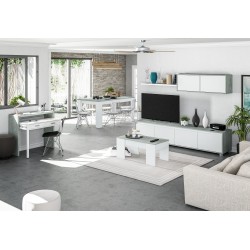 Mesa de centro elvable Flow en cemento/blanco artik