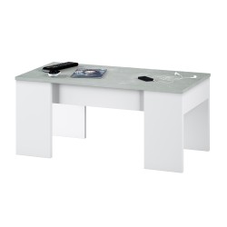 Mesa de centro elvable Flow en cemento/blanco artik