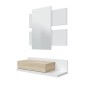 Recibidor Tekkan 1 cajon+espejo blanco artik/roble canadian Recibidor Tekkan 1 cajon+espejo blanco artik/roble canadian
