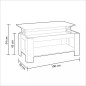 Mesa de centro elevable Ambit en blanco artik Mesa de centro elevable Ambit en blanco artik