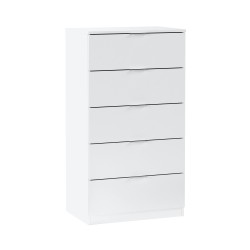 Comoda 5 cajones modelo Luca, en color blanco artik
