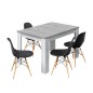 Mesa comedor Kendra extensible cemento/blanco Mesa comedor Kendra extensible cemento/blanco