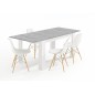 Mesa comedor Kendra extensible cemento/blanco Mesa comedor Kendra extensible cemento/blanco