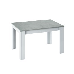 Mesa comedor Kendra extensible cemento/blanco