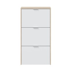 Zapatero Caprizzio 3 puertas en roble/blanco brillo