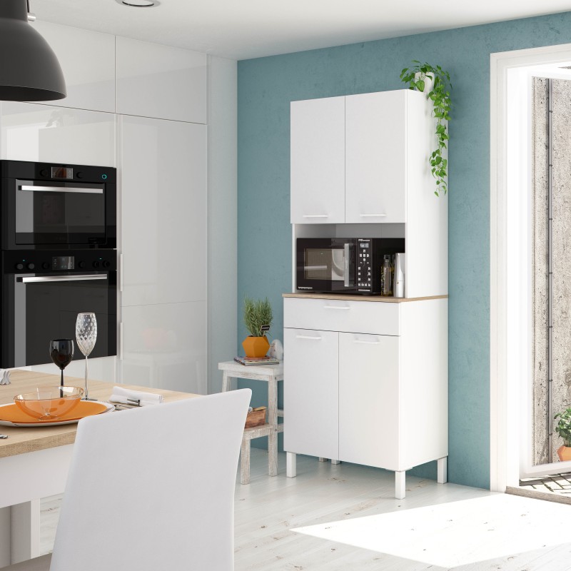 Mueble auxiliar cocina Kira 4p+1c blanco Artik/roble canadian Mueble auxiliar cocina Kira 4p+1c blanco Artik/roble canadian