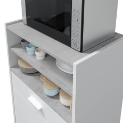 Mueble microondas Tidy 1c+2p en blanco artik/cemento