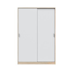 Armario Max dos puertas correderas en roble canadian/blanco artik