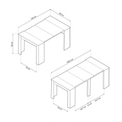 Mesa consola multifuncion Kendra extensible en roble canadian