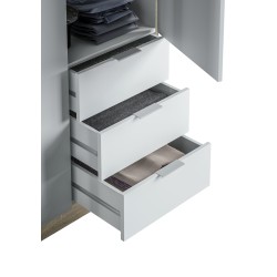 Armario Low cost 3 puertas 3 cajones en roble canadian/blanco artik