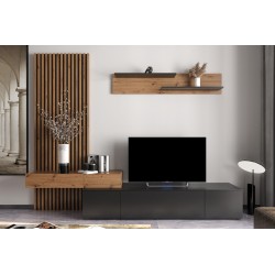 Salon comedor Rebeca Plus en oak negro/artissan