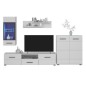 Salon comedor Alaska mini, blanco brillo cristal Salon comedor Alaska mini, blanco brillo cristal