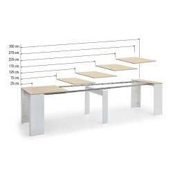 Mesa consola multifuncion Allongo-Kendra extensible en blanco roble