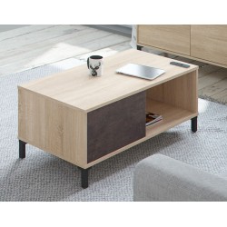 Mesa de centro modelo urban plus-brooklyn, roble nodi/gris antracita