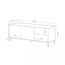 Modulo tv modelo urban plus-brooklyn, roble canadian/blanco