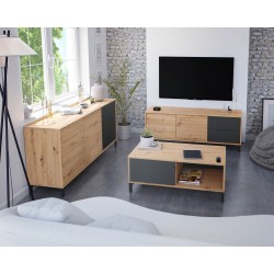 Modulo tv modelo urban plus-brooklyn, roble odi/gris antracita
