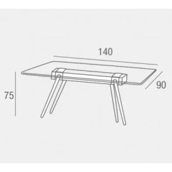 Mesa de comedor modelo Omara
