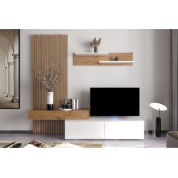 Salon comedor Rebeca en oak blanco/artissan