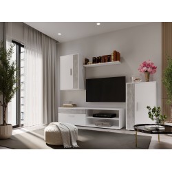 Salon kube en blanco gris cemento