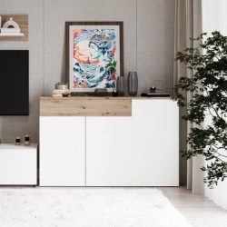 Aparador Rebeca color Blanco y roble artisan