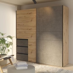 Armario Tokio De Correderas Artisan - Gris 170x201