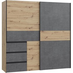 Armario Tokio De Correderas Artisan - Gris 170x201
