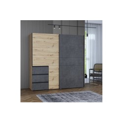 Armario Tokio De Correderas Artisan - Gris 170x201