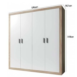 armario lara 4 puertas color  cambrian blanco