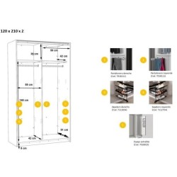 Armario winner de puertas correderas de  120x210 cambrian