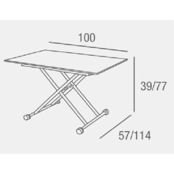 Mesa centro Leskel extensible y elevable
