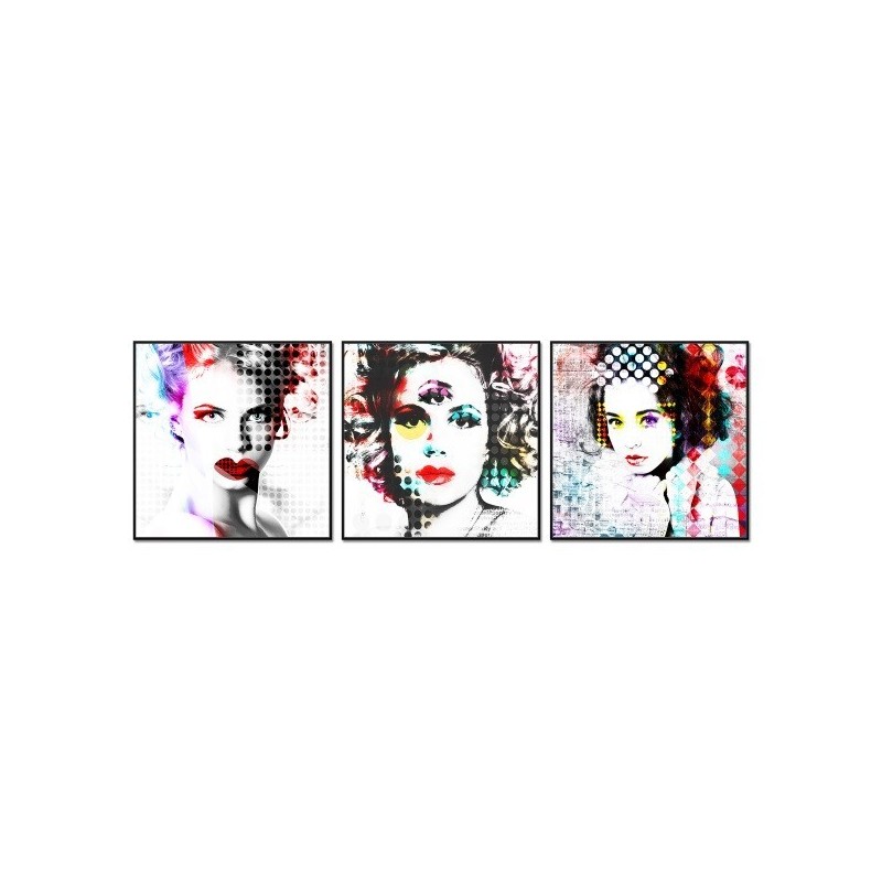 Cuadro tríptico mujeres warhol Cuadro tríptico mujeres warhol