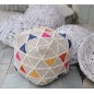 Copy of puf cuadrado con bordado multicolor modelo triangles