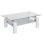 Mesa de centro cristal pata wengué, blanco o roble sendra Mesa de centro cristal pata wengué, blanco o roble sendra