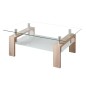 Mesa de centro cristal pata wengué, blanco o roble sendra Mesa de centro cristal pata wengué, blanco o roble sendra