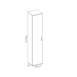 Armario de 1 puerta multiusos modelo fit en blanco