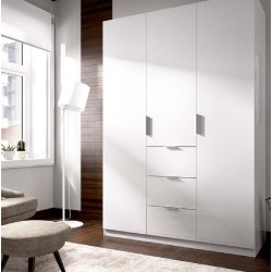 armario 3 puertas y 3 contenedores modelo ESSEN. BLANCO BRILLO